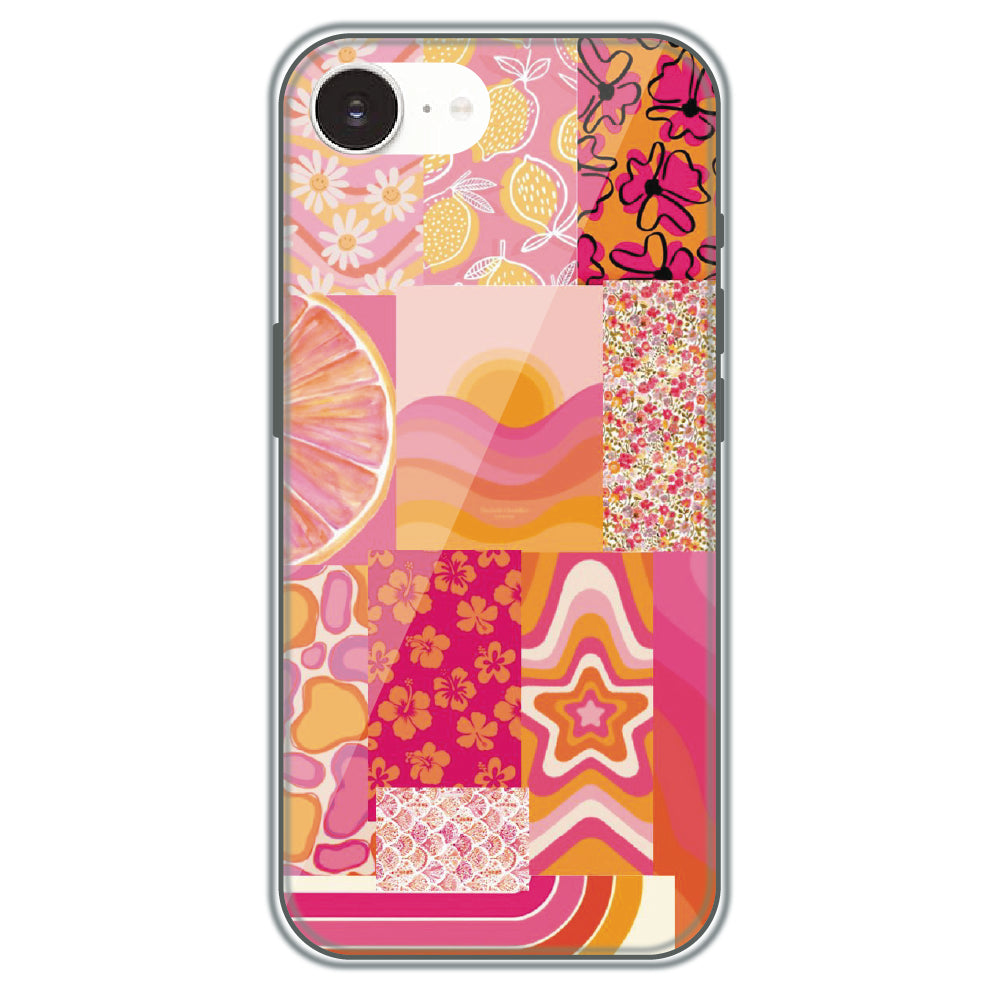Tropical Pink Collage - Printed Silicone Case for Apple iPhone 16e