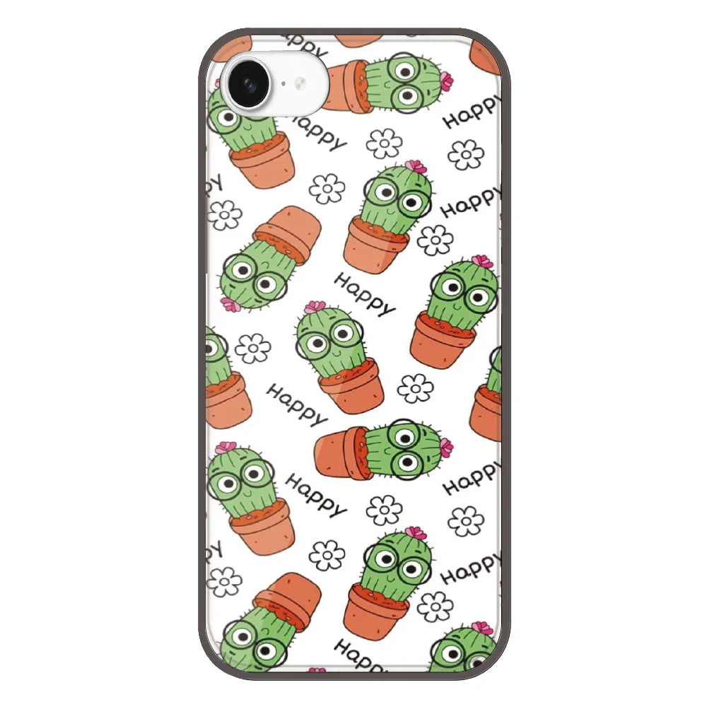 Cute Cactus Happy - Printed Silicone Case For Apple iPhone 16e