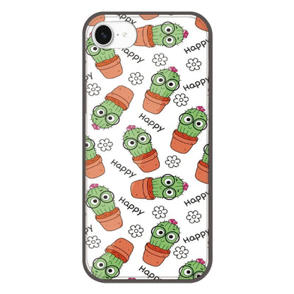 Cute Cactus Happy - Printed Silicone Case For Apple iPhone 16e