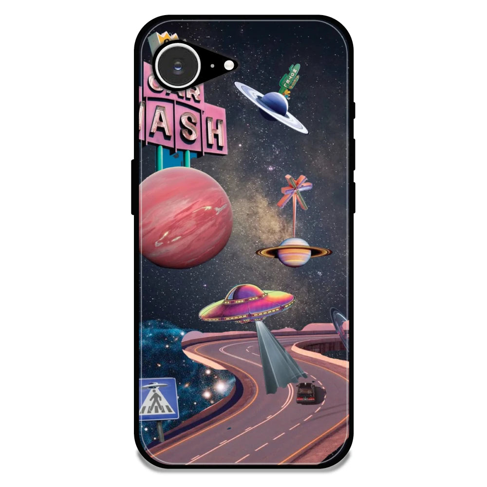 Cosmic Aesthetic - Glossy Metal Silicone Case For Apple iPhone 16E