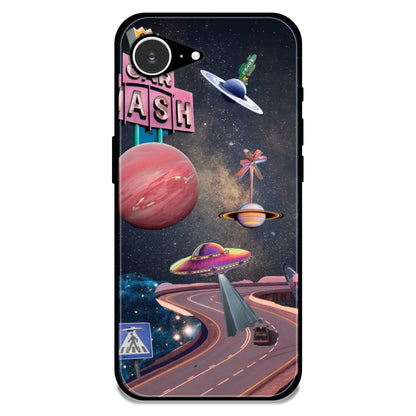 Cosmic Aesthetic - Glossy Metal Silicone Case For Apple iPhone 16E