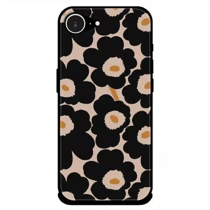 Bold Black Daisy Bloom - Glossy Metal Silicone Case For Apple iPhone 16e