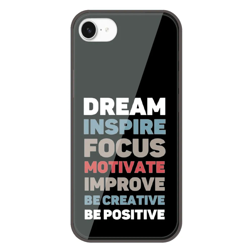 Dream Inspire Focus Typography - Printed Silicone Case For Apple iPhone 16e