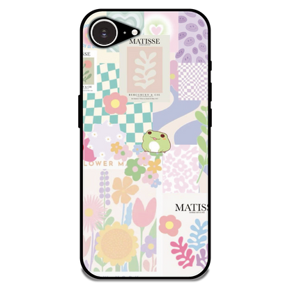 Cute Pastel Floral Collage Art - Glossy Metal Silicone Case For Apple iPhone 16e