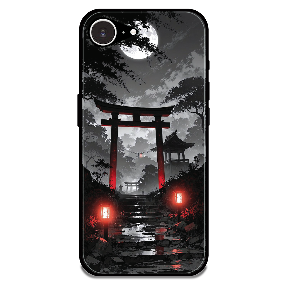 Midnight Torii Forest - Glossy Metal Silicone Case For Apple iPhone 16e