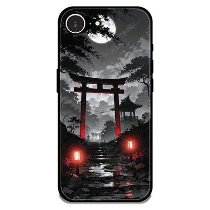 Midnight Torii Forest - Glossy Metal Silicone Case For Apple iPhone 16e