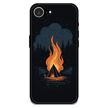 Midnight Campfire Adventure - Glossy Metal Silicone Case For Apple iPhone 16e