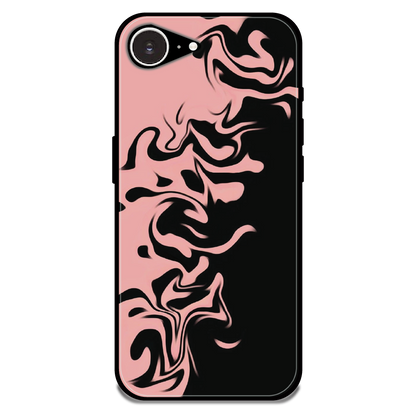 Blush Noir Marble - Glossy Metal Silicone Case For Apple iPhone 16e