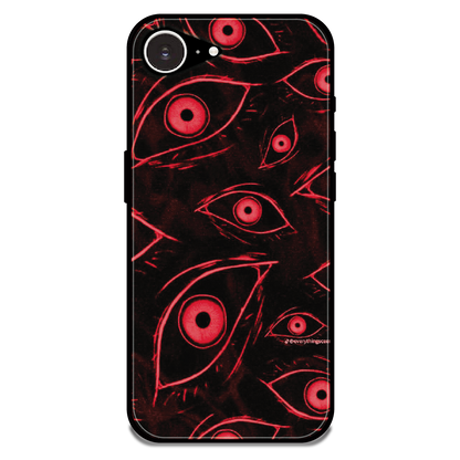 Crimson Eyes Chaos - Glossy Metal Silicone Case For Apple iPhone 16e