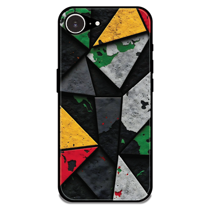 Urban Geometric Color - Glossy Metal Silicone Case For Apple iPhone 16e