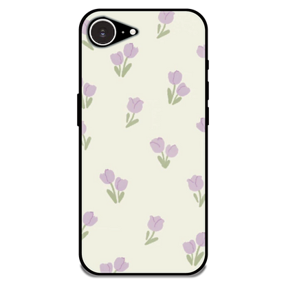 Minimal Tulip Pattern - Glossy Metal Silicone Case For Apple iPhone 16e