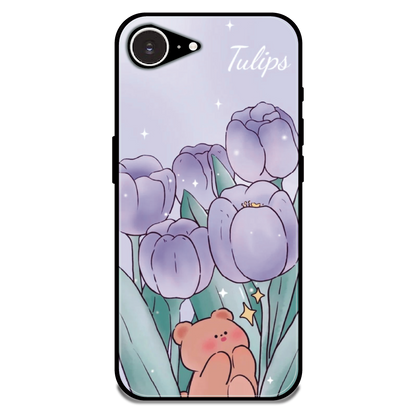 Tulip Bear Dreamscape - Glossy Metal Silicone Case For Apple iPhone 16e