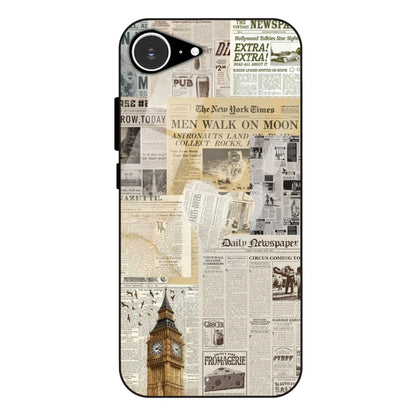 Vintage Newspaper Collage - Glass Case For Apple iPhone 16e