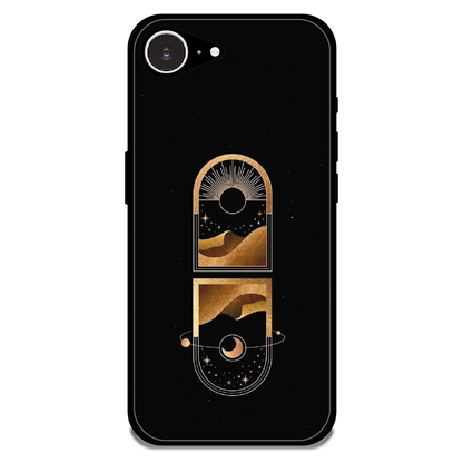 Golden Geometry - Glossy Metal Silicone Case For Apple iPhone 16e