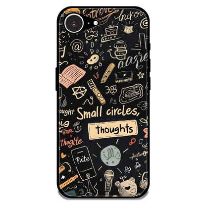 Thought Doodle Noir - Glossy Metal Silicone Case For Apple iPhone 16e