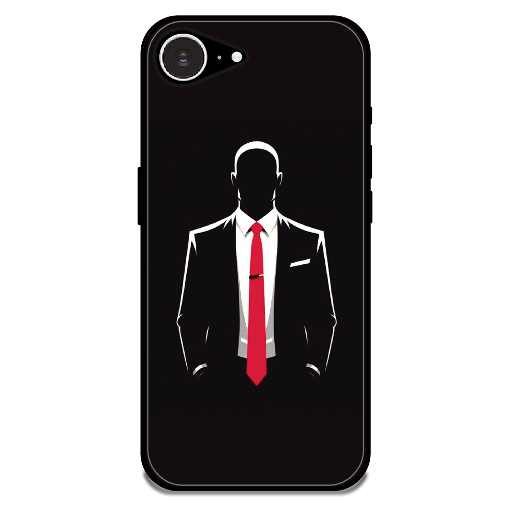 Red Tie Silhouette - Glossy Metal Silicone Case For Apple iPhone 16e