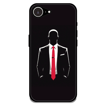 Red Tie Silhouette - Glossy Metal Silicone Case For Apple iPhone 16e