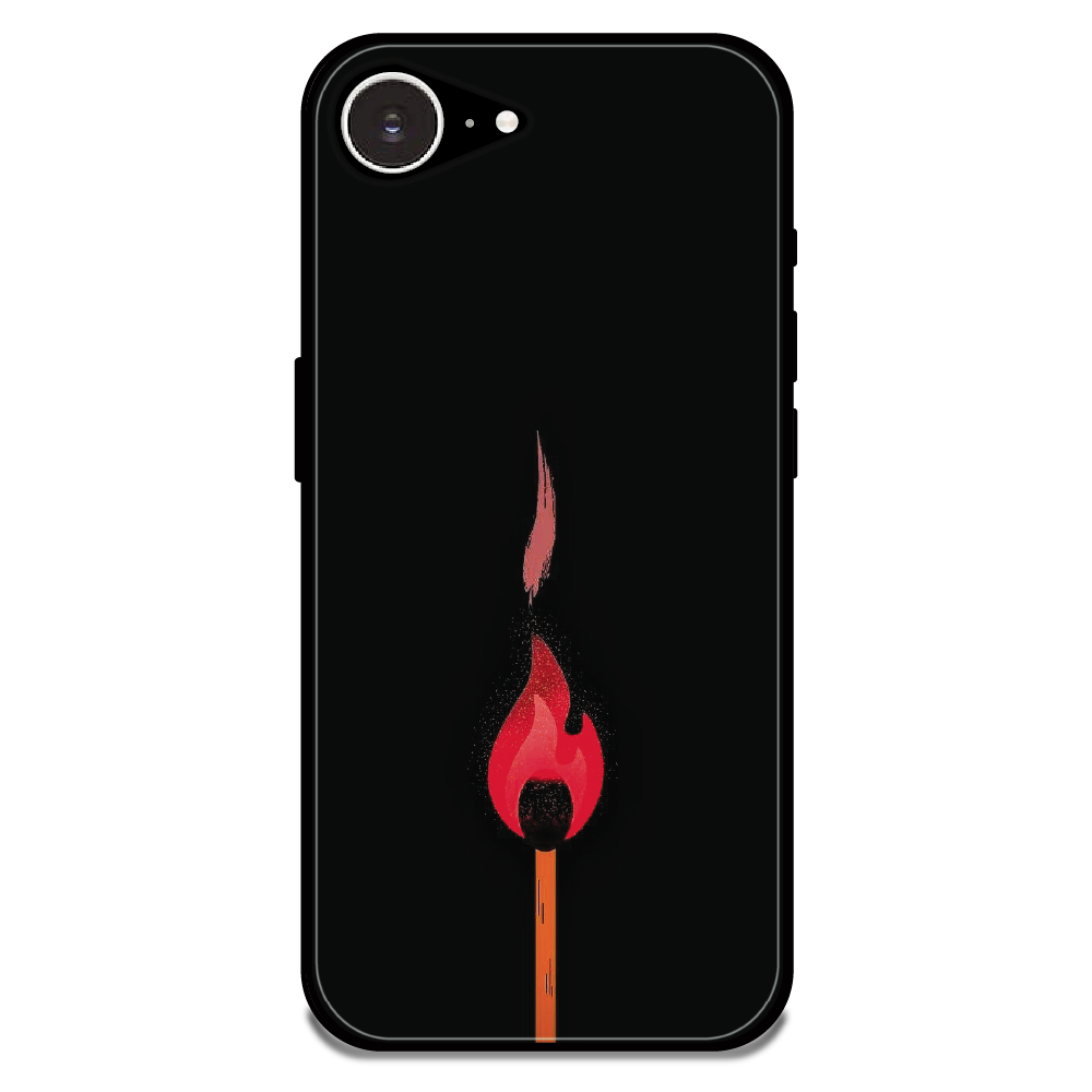 Burning Match - Glossy Metal Silicone Case For Apple iPhone 16e