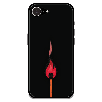 Burning Match - Glossy Metal Silicone Case For Apple iPhone 16e