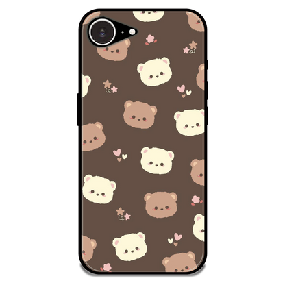 Cozy Bear Pattern - Glossy Metal Silicone Case For Apple iPhone 16e