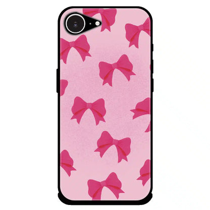Pink Bow Aesthetic Pattern - Glossy Metal Silicone Case For Apple iPhone 16e