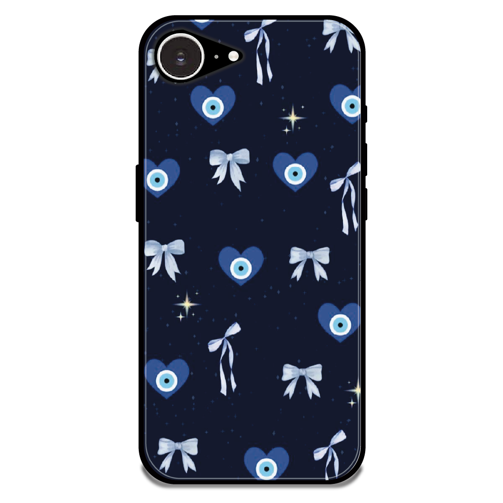 Evil Eye Bow Midnight - Glossy Metal Silicone Case For Apple iPhone 16e