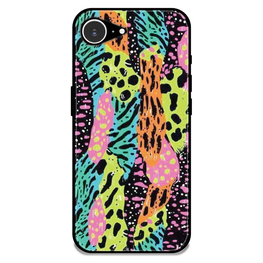 Colorful Artistic Paint Splash - Glossy Metal Silicone Case For Apple iPhone 16E