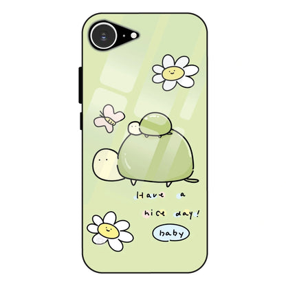 Cute Turtle & Daisy “Have a Nice Day” - Glass Case For Apple iPhone 16e