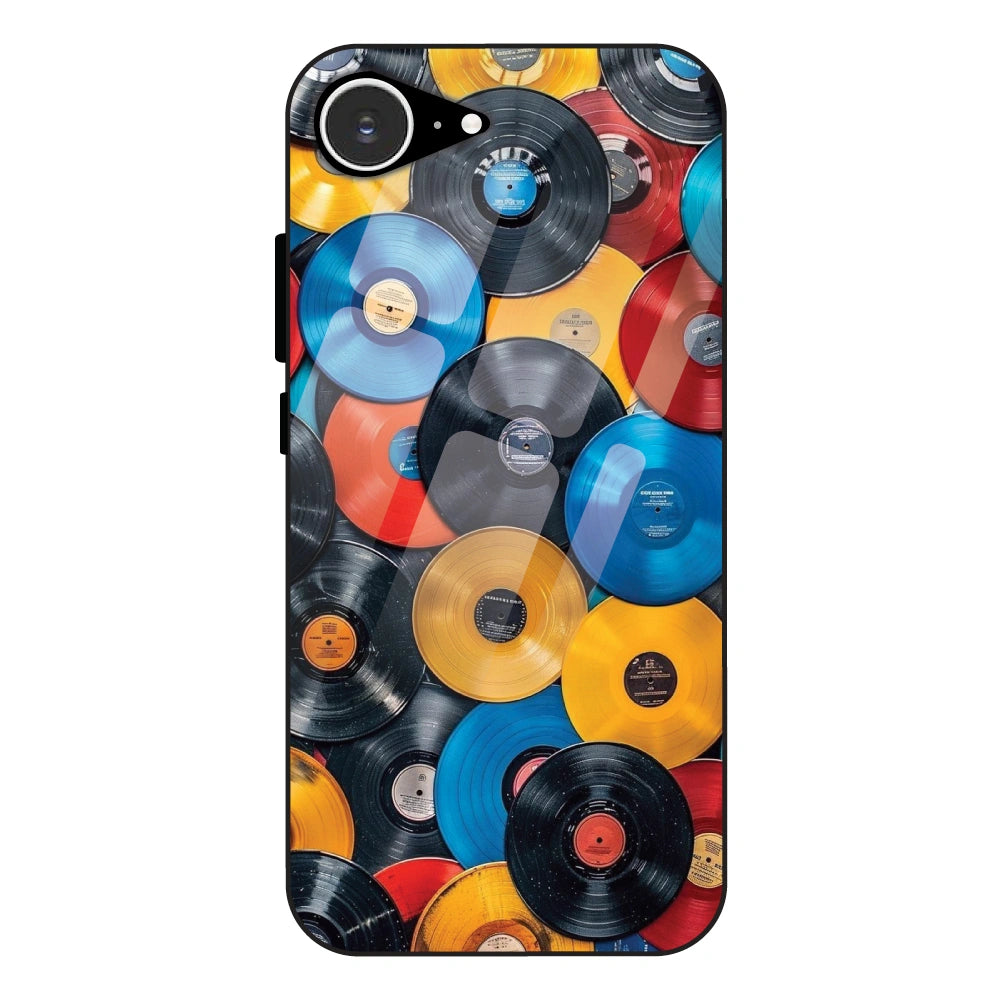 Retro Vinyl Record Pattern - Glass Case For Apple iPhone 16e