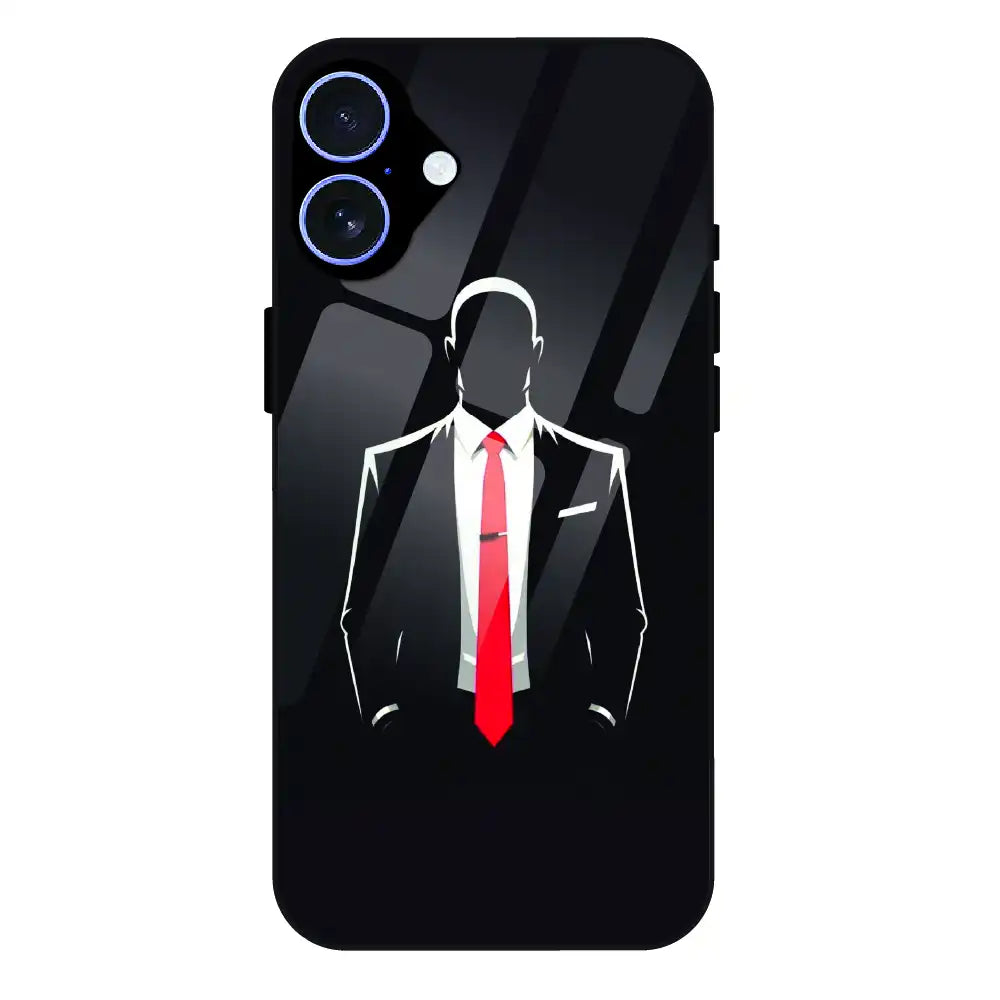 Red Tie Silhouette - Glass Case For Apple iPhone 17