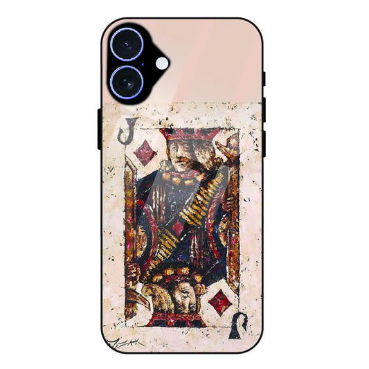 Vintage Playing Card King Art - Glass Case For Apple iPhone 17