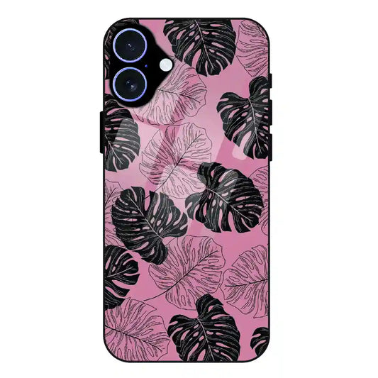 Tropical Monstera Leaf Pattern - Glass Case For Apple iPhone 17