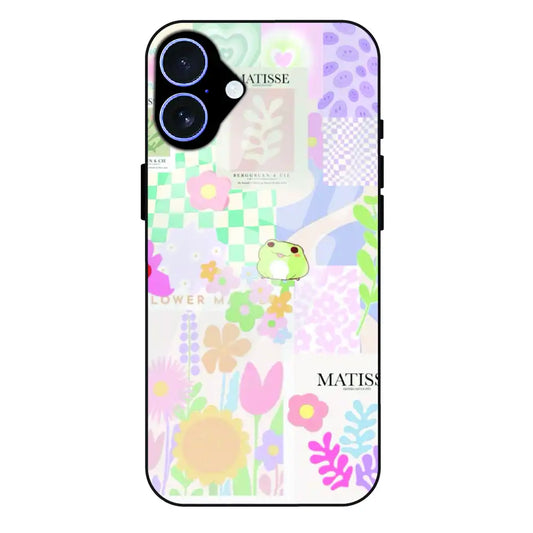 Cute Pastel Floral Collage Art - Glass Case For Apple iPhone 17