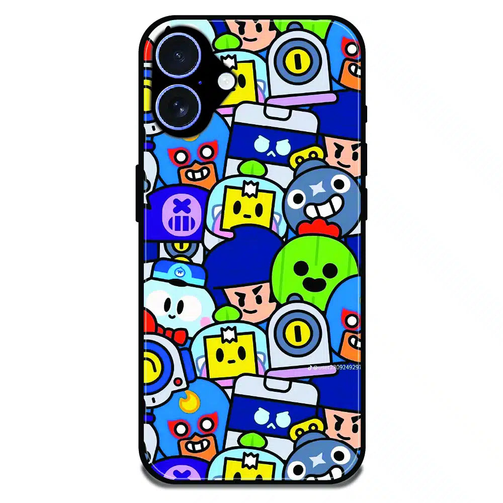 Cartoon Gamer Chaos - Glossy Metal Silicone Case For Apple iPhone 17