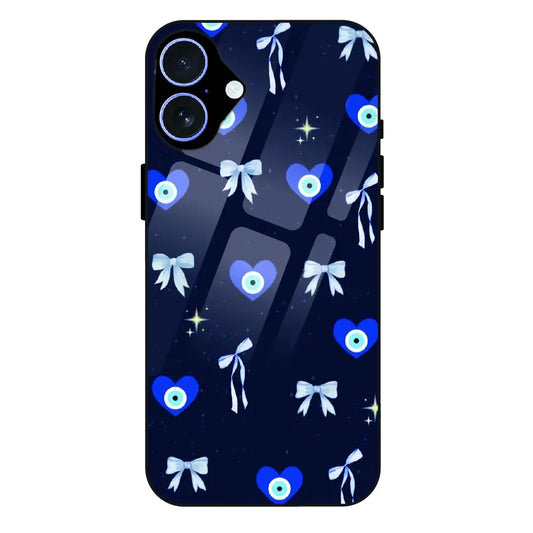 Evil Eye Bow Midnight - Glass Case For Apple iPhone 17