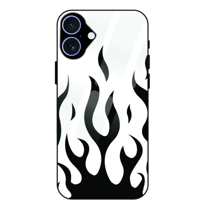 Monochrome Flame Art - Glass Case For Apple iPhone 17