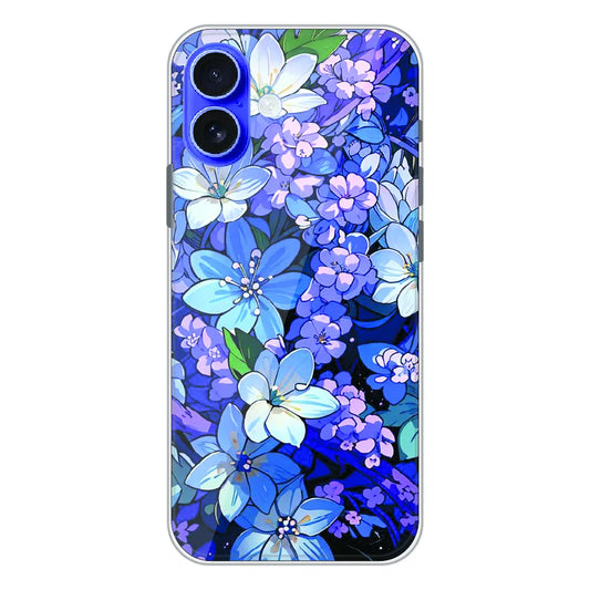 Midnight Blue Floral Garden - Printed Silicone Case For Apple iPhone 17