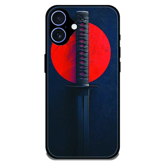 Katana Minimal Japanese Aesthetic - Glossy Metal Silicone Case For Apple iPhone 17