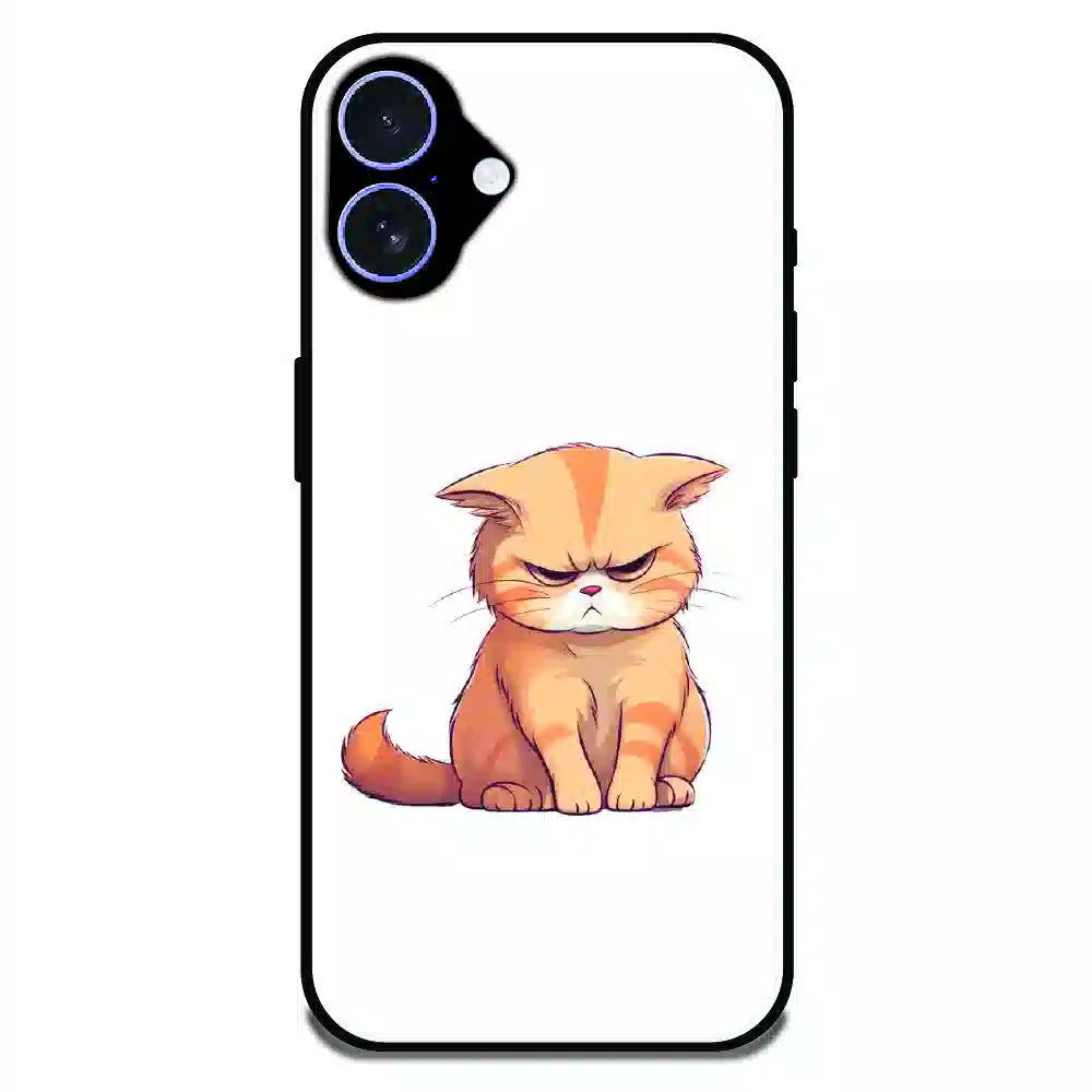 Grumpy Ginger Cat - Glossy Metal Silicone Case For Apple iPhone 17