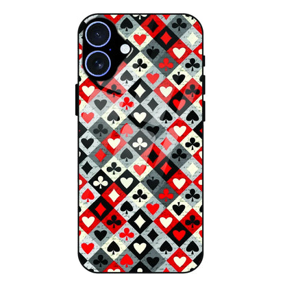 Classic Card Symbols - Glass Case For Apple iPhone 17