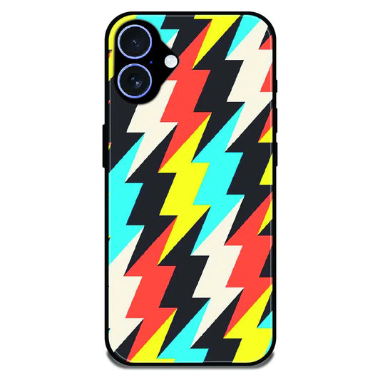 Retro Lightning Bolt Pattern - Glossy Metal Silicone Case For Apple iPhone 17