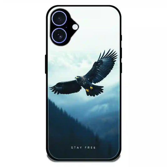 Stay Free Eagle Flight - Glossy Metal Silicone Case For Apple iPhone 17
