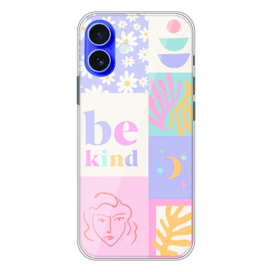 Be Kind Pastel Collage - Printed Silicone Case For Apple iPhone 17