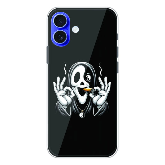 Smoky Skull Chill - Printed Silicone Case For Apple iPhone 17
