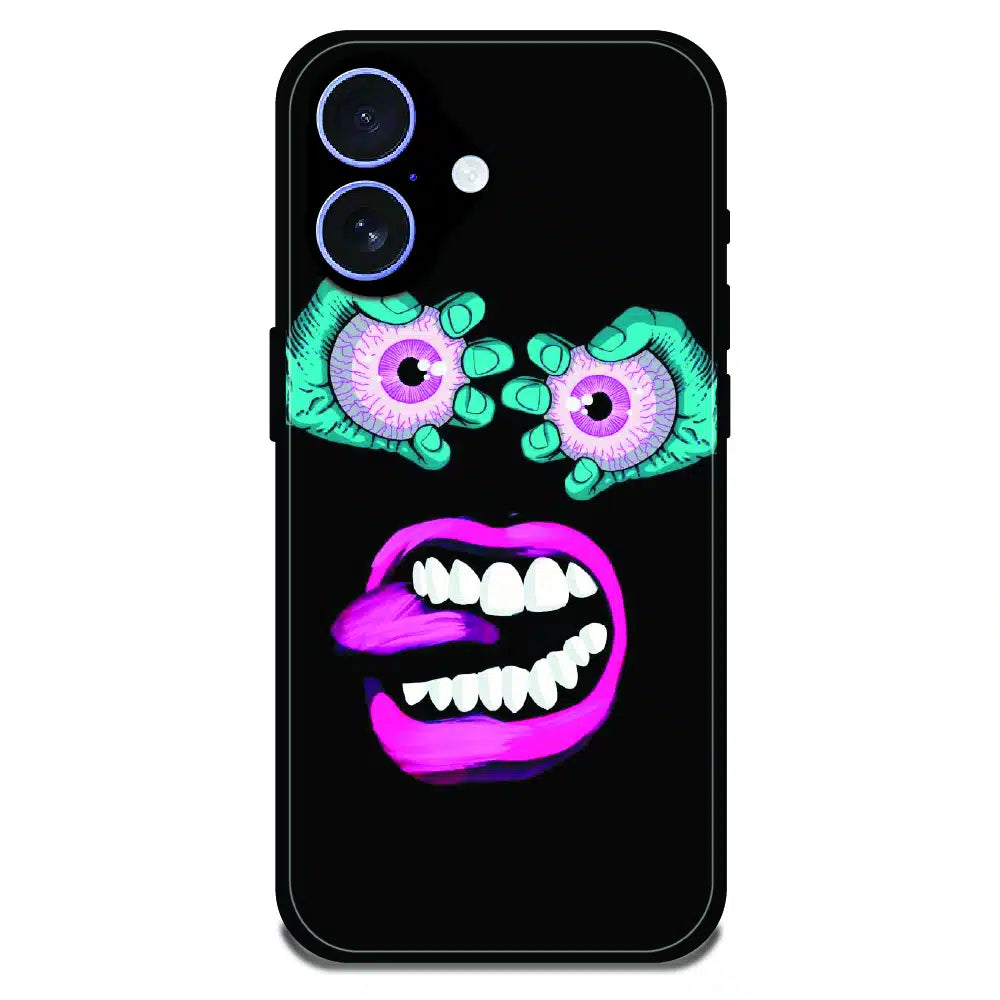 Neon Eyeball Pop Art - Glossy Metal Silicone Case For Apple iPhone 17