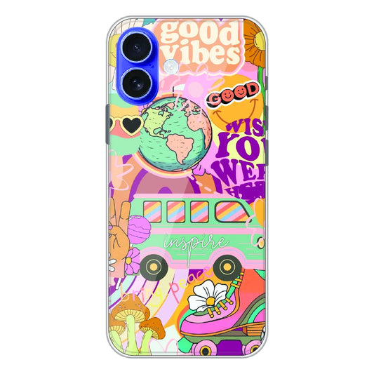 Good Vibes Retro Travel Art - Printed Silicone Case For Apple iPhone 17