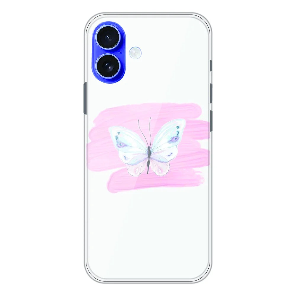 Minimal Butterfly Blush Art - Printed Silicone Case For Apple iPhone 17