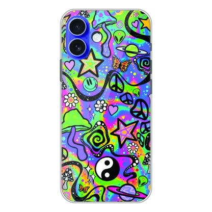 Psychedelic Rainbow Doodle - Printed Silicone Case For Apple iPhone 17