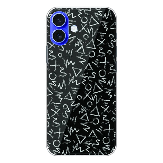 Geometric Black & White Pattern - Printed Silicone Case For Apple iPhone 17