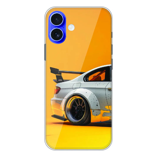 Sport Car Yellow Background - Printed Silicone Case For Apple iPhone 17